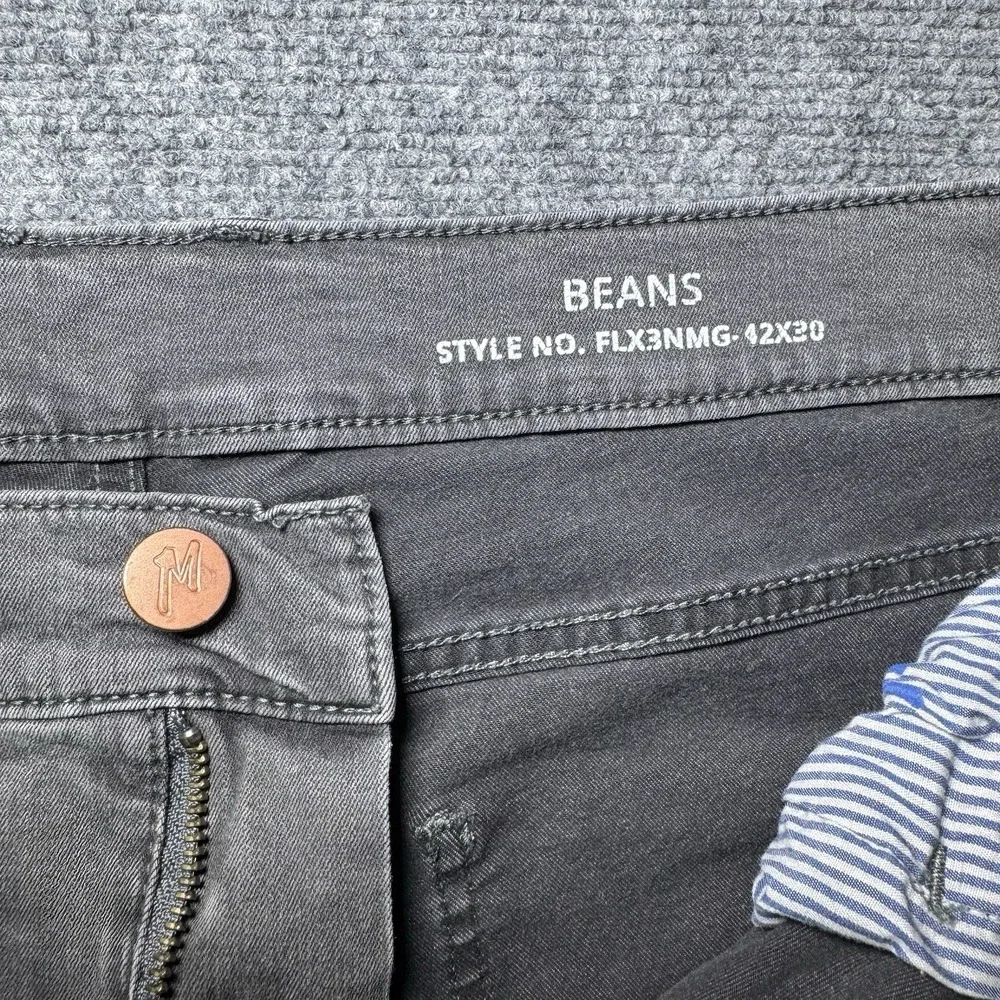 Mugsy Jeans Beans Men 42x29 Black Grey Fade Stretch Denim Pants Casual Comfort